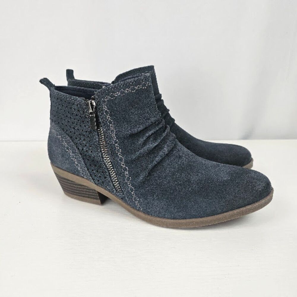 Earth Origins Women's Blue Collette Cheryl Suede Ankle Booties Size 8.5